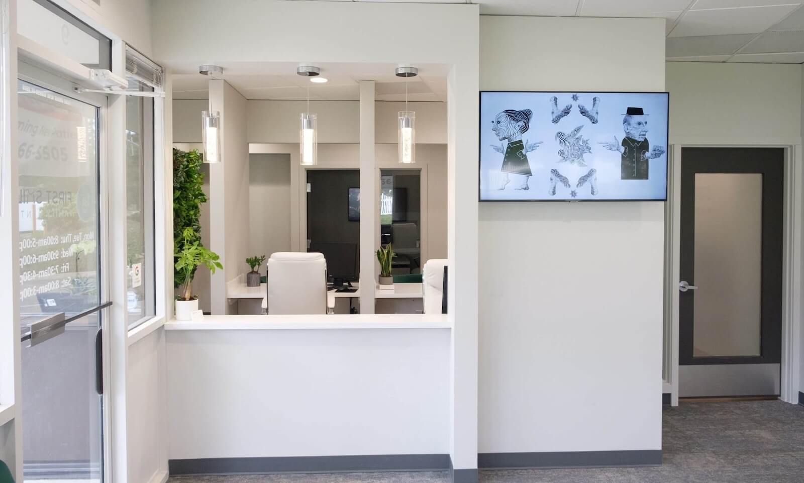 Welcoming reception area at First Smile Family Dental in Federal Way, WA